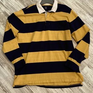Non-smoker home. XL yellow and dark blue, American Eagle long sleeve rugby shirt